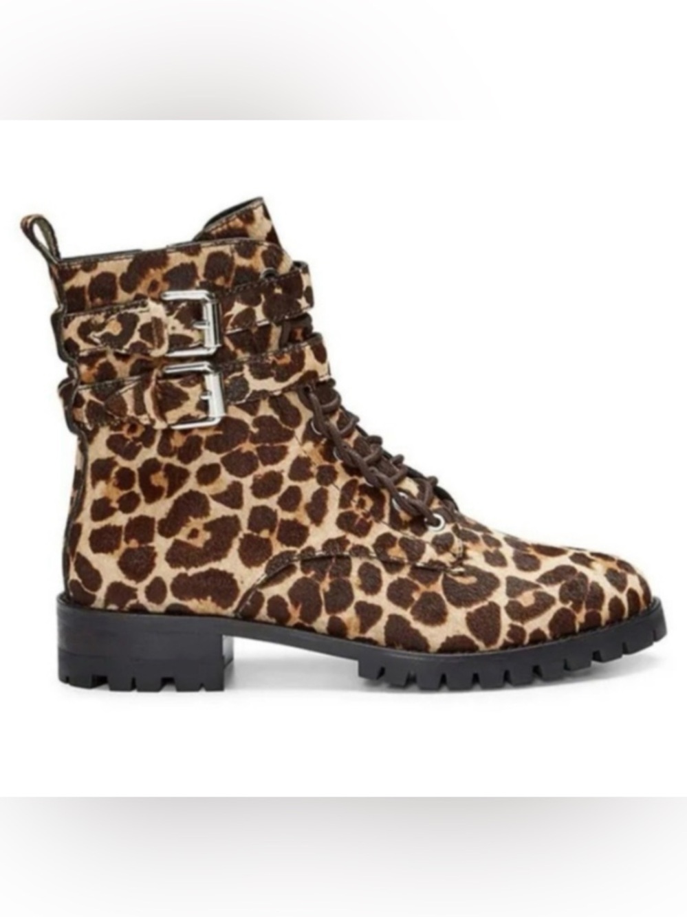 Rebecca Minkoff Jaiden Leopard Print Ponyhair Buckle Boots size 9.5